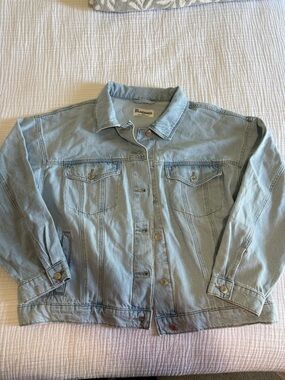 NWT NO BOUNDARIES Light Blue Oversized Denim Jean Jacket
